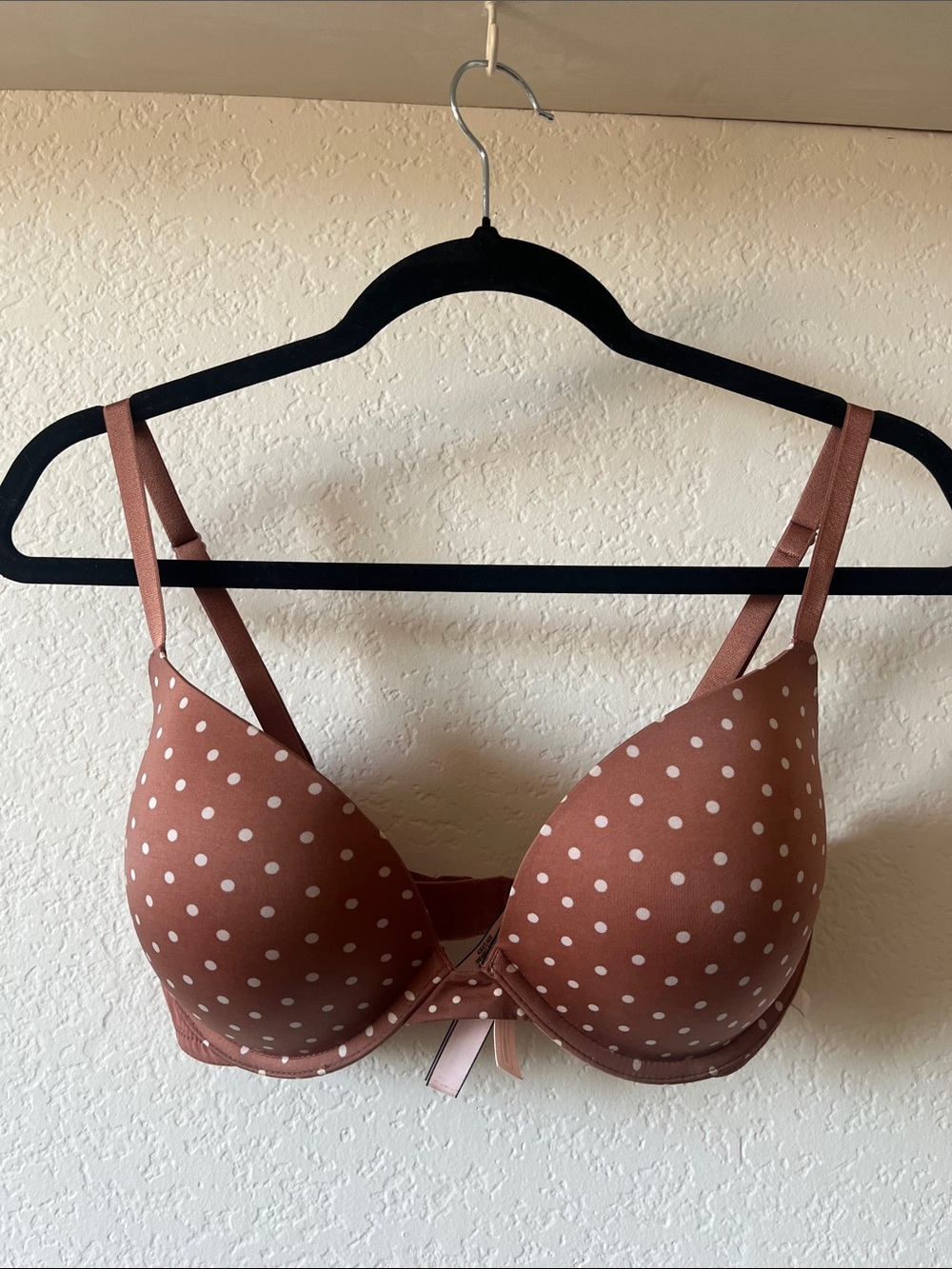 Victoria’s Secret Women's Polka Dot Lightly Padded Bra - Brown- 34DD